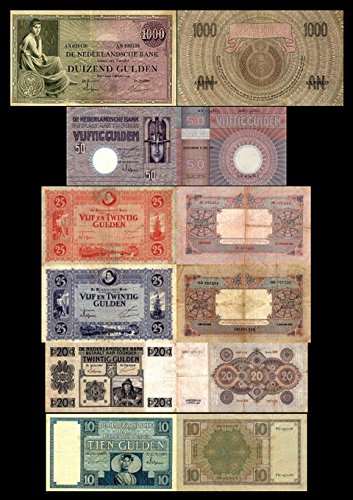 *** 10,20,25,25,50,1000 niederländische Gulden-Ausgabe 1924-1938 - alte Währung - Reproduktion *** von JDS Collection