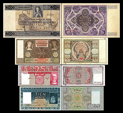 *** 10,25,100,500 niederländische Gulden - Ausgabe 1930-1944 - alte Währung - Reproduktion *** von JDS Collection