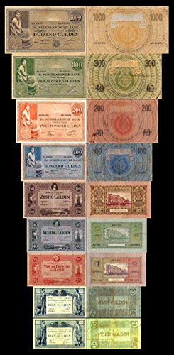*** 10-1000 niederländische Gulden-Ausgabe - 9 Banknoten - 1909 - 1924 - alte Währung - Reproduktion *** von JDS Collection
