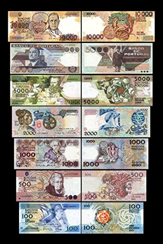 *** 10-10000 portugiesische Escudos - 2.Serie - 1986-1994 - 7 Banknoten - Reproduktion *** von JDS Collection