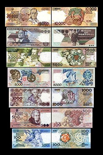 *** 10 - 10000 portugiesische Escudos - 2.Serie - 1986 - 1994 - 7 Banknoten - Reproduktion *** von JDS Collection