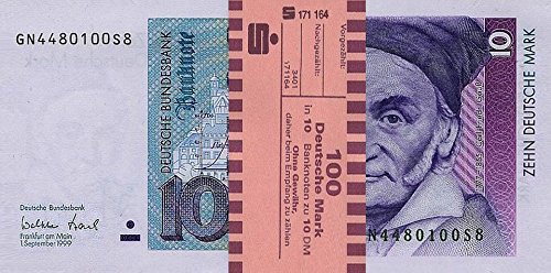 *** 10 x 10 DM, Deutsche Mark, Geldscheine 1999, mit Banderole - Reproduktion *** von JDS Collection