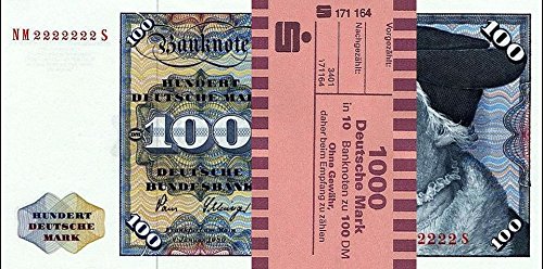 *** 10 x 100 DM, Deutsche Mark, Geldscheine 1980, mit Banderole - Reproduktion *** von JDS Collection