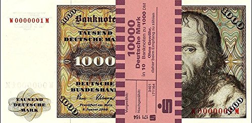 *** 10 x 1000 DM, Deutsche Mark, Geldscheine 1980, mit Banderole - Reproduktion *** von JDS Collection