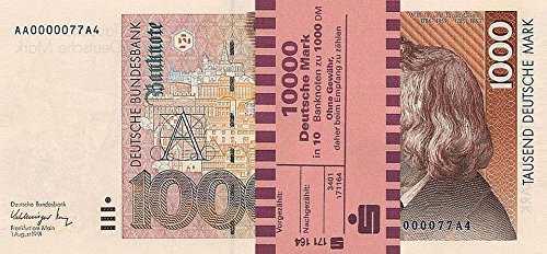 *** 10 x 1000 DM, Deutsche Mark, Geldscheine 1991, mit Banderole - Reproduktion *** von JDS Collection