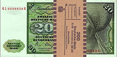*** 10 x 20 DM, Deutsche Mark, Geldscheine 1980, mit Banderole - Reproduktion *** von JDS Collection