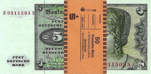 *** 10 x 5 DM, Deutsche Mark, Geldscheine 1980, mit Banderole - Reproduktion *** *** 10 x 5 DM, Deutsche Mark, Geldscheine 1980, mit Banderole - Reproduktion *** von JDS Collection