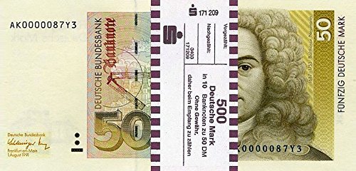 *** 10 x 50 DM, Deutsche Mark, Geldscheine 1991, mit Banderole - Reproduktion *** von JDS Collection