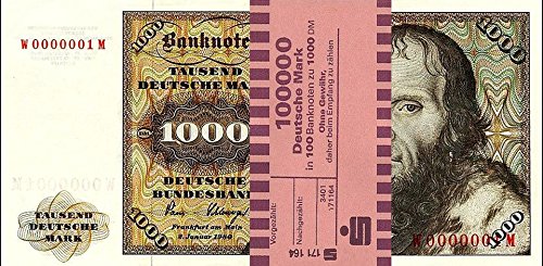 *** 100 x 1000 DM, Deutsche Mark, Geldscheine 1980, mit Banderole - Reproduktion *** von JDS Collection