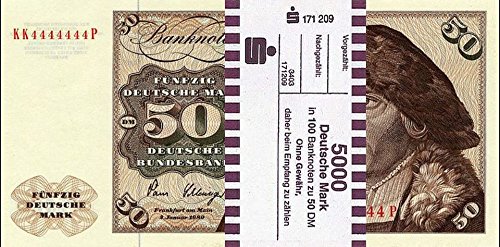 *** 100 x 50 DM, Deutsche Mark, Geldscheine 1980, mit Banderole - Reproduktion *** *** 100 x 50 DM, Deutsche Mark, Geldscheine 1980, mit Banderole - Reproduktion *** von JDS Collection