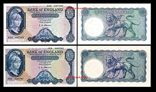 *** 2x 5 englische Pounds - Ausgabe ND 1957-1967 - alte Währung - Reproduktion *** von JDS Collection