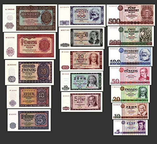*** 5, 10, 20, 50, 100, 200, 500 DDR Mark Banknoten 1955,64,71 Alte Währung 3 Sätze - Alte DDR Währung - Pick 017 - 33 - Reproduktion *** von JDS Collection