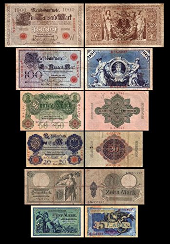 *** 5,10,20,50,100,1000 Reichskassenschein/Banknoten 1904/1908 Pick 8-9-25-26-27-30 - Reproduktion *** *** 5,10,20,50,100,1000 Reichskassenschein/Banknoten 1904/1908 Pick 8-9-25-26-27-30 - Reproduktion *** von JDS Collection