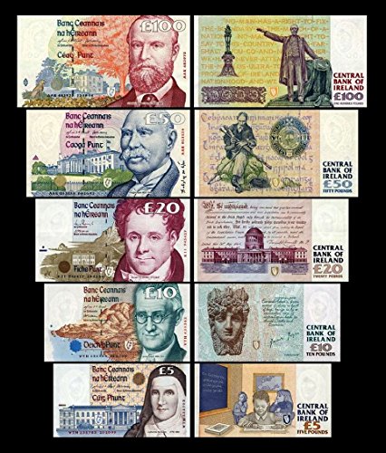 *** 5,10,20,50,100 irische Pfund - Banknoten - alte irische Währung - Reproduktion *** von JDS Collection