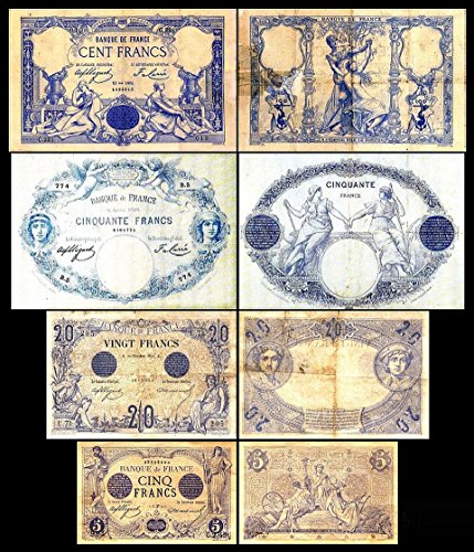 *** 5,20,50,100 französische Francs - Ausgabe 1871 - 1905 - alte Währung - Reproduktion *** *** 5,20,50,100 französische Francs - Ausgabe 1871 - 1905 - alte Währung - Reproduktion *** von JDS Collection