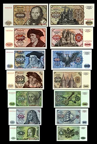 *** 5 - 1000 Deutsche Mark - 7 Banknoten Ausgabe 1970 - 1980 BBK I - Pick 30 - P36 - Reproduktion *** von JDS Collection