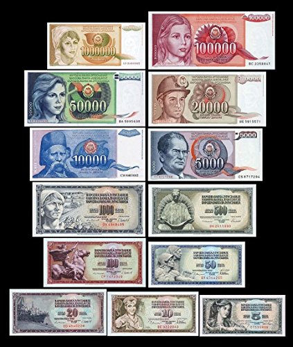 *** 5 - 1000000 Jugoslawische Dinar - 13 Banknoten - 1.Serie - Reproduktion *** von JDS Collection