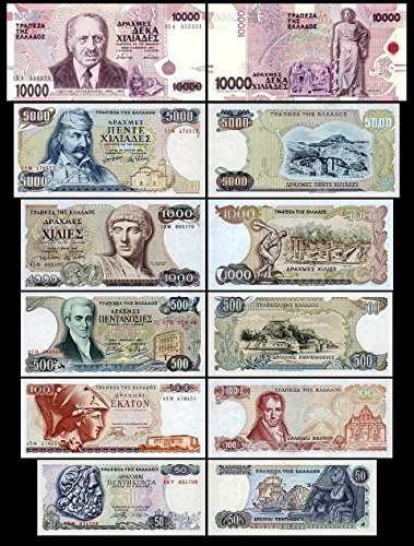 *** 50 - 10000 griechische Drachmai - 6 Banknoten - 1.Serie 1978 - 1997 - Reproduktion *** von JDS Collection