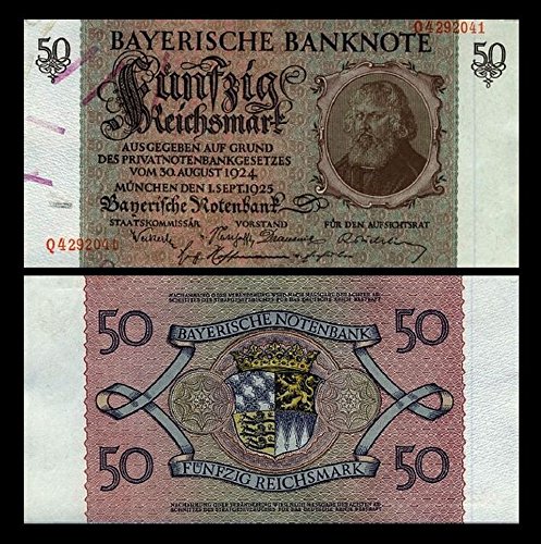 *** 50 Mark - Bayerische Notenbank Ausgabe 1925 - PS 943 - Reproduktion *** *** 50 Mark - Bayerische Notenbank Ausgabe 1925 - PS 943 - Reproduktion *** von JDS Collection