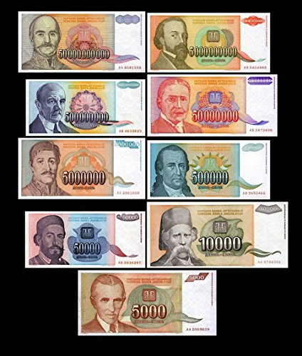 *** 5000 - 50000000000 Jugoslawische Dinar - 9 Banknoten - 4.Serie - Reproduktion *** von JDS Collection