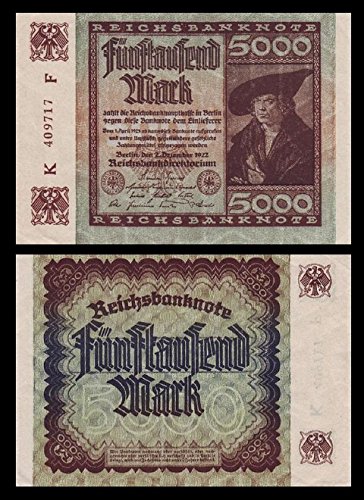 *** 5000 Mark Reichsbanknote - 02.12.1922-4.Ausgabe 1922 - Pick 81 - Reproduktion *** von JDS Collection