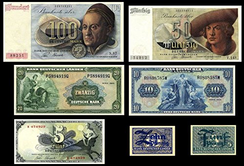 *** 5Pfg,10Pfg - 5,10,20,50,100 Deutsche Mark - 7 Geldscheine BDL 1948 - P11 - P17 - Reproduktion *** *** 5Pfg,10Pfg - 5,10,20,50,100 Deutsche Mark - 7 Geldscheine BDL 1948 - P11 - P17 - Reproduktion *** von JDS Collection
