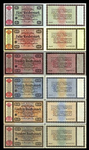 *** Konversionskasse für deutsche Auslandsschulden 5 - 100 RM - Ausg. 1934 - P207-212 - Reproduktion *** von JDS Collection