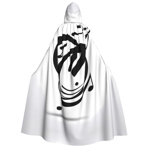 Halloween Kapuzenumhang Kostüm – Unisex Erwachsene Der Tanz der Musiksymbole Druck Umhang für Partys, Karneval, Comic-Ausstellungen und mehr von JDbncxe