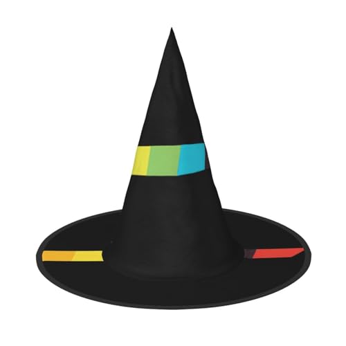 JDbncxe 1 x Halloween-Hut – Farbbalken, Druck, Hexen-Dekor, Party, Cosplay-Zubehör, festliches Karnevals-Stirnband, magische Zauberer-Kappe JDbncxe 1 x Halloween-Hut – Farbbalken, Druck, Hexen-Dekor, Party, Cosplay-Zubehör, festliches Karnevals-Stirnband, magische Zauberer-Kappe von JDbncxe