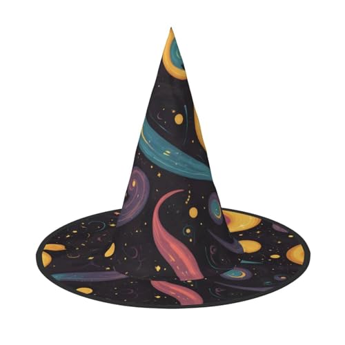 JDbncxe 1 x Halloween-Hut – Farbkunst-Symbole, Druck, Hexen-Dekor, Party, Cosplay-Zubehör, festlicher Karnevals-Haarband, magische Zauberer-Kappe JDbncxe 1 x Halloween-Hut – Farbkunst-Symbole, Druck, Hexen-Dekor, Party, Cosplay-Zubehör, festlicher Karnevals-Haarband, magische Zauberer-Kappe von JDbncxe
