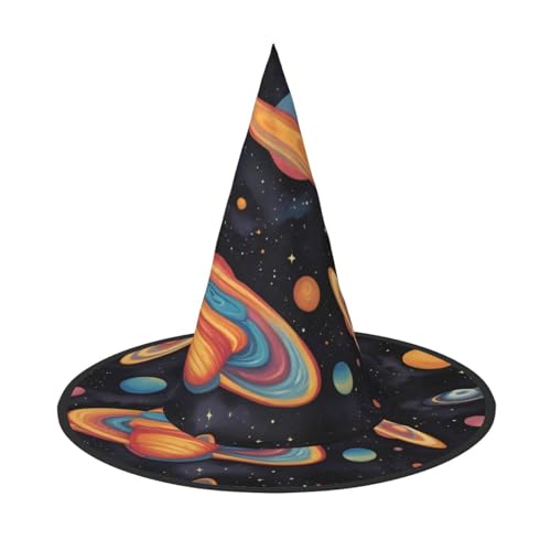 JDbncxe 1 x Halloween-Hut – bunte Planeten-Serie, Hexen-Dekor, Party, Cosplay-Zubehör, festliches Karnevals-Stirnband, magische Zauberer-Kappe JDbncxe 1 x Halloween-Hut – bunte Planeten-Serie, Hexen-Dekor, Party, Cosplay-Zubehör, festliches Karnevals-Stirnband, magische Zauberer-Kappe von JDbncxe