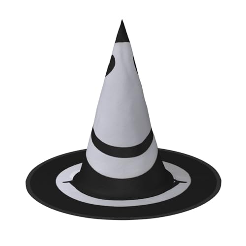 JDbncxe 1 x Halloween-Hut – graues Smiley-Gesicht, Hexen-Dekor, Party, Cosplay-Zubehör, festlicher Karnevals-Haarband, magische Zauberer-Kappe von JDbncxe