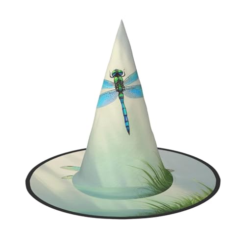 JDbncxe 1PC Halloween Hut - Blau Libelle Druck Hexen Dekor Party Cosplay Zubehör Festlich Karneval Stirnband Magic Wizard Cap JDbncxe 1PC Halloween Hut - Blau Libelle Druck Hexen Dekor Party Cosplay Zubehör Festlich Karneval Stirnband Magic Wizard Cap von JDbncxe