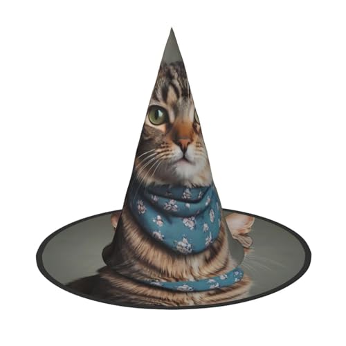 JDbncxe 1PC Halloween Hut - Demure Katze Druck Hexen Dekor Party Cosplay Zubehör Festlich Karneval Stirnband Magic Wizard Cap JDbncxe 1PC Halloween Hut - Demure Katze Druck Hexen Dekor Party Cosplay Zubehör Festlich Karneval Stirnband Magic Wizard Cap von JDbncxe