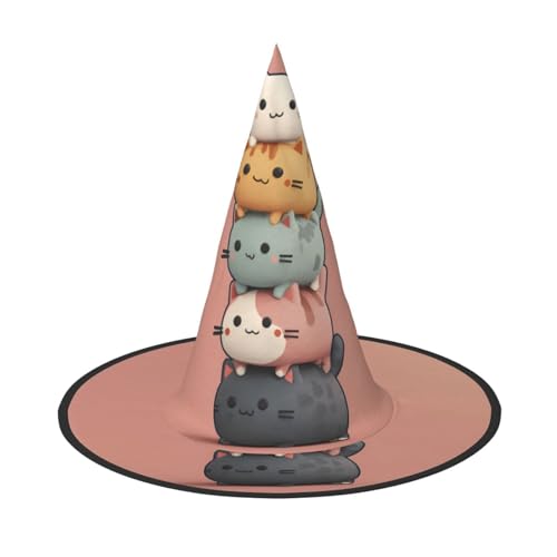 JDbncxe 1PC Halloween Hut - Gestapelte Katzen Druck Hexen Dekor Party Cosplay Zubehör Festlich Karneval Stirnband Magic Wizard Cap JDbncxe 1PC Halloween Hut - Gestapelte Katzen Druck Hexen Dekor Party Cosplay Zubehör Festlich Karneval Stirnband Magic Wizard Cap von JDbncxe