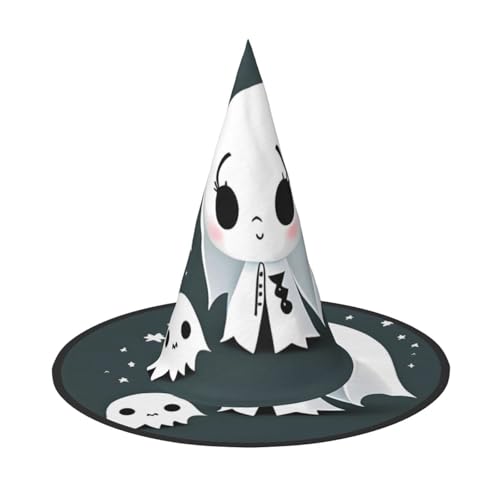 JDbncxe 1PC Halloween Hut - Kleiner Geist springen Druck Hexen Dekor Party Cosplay Zubehör Festlich Karneval Stirnband Magic Wizard Cap von JDbncxe