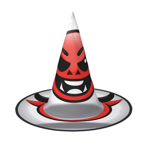 JDbncxe 1PC Halloween Hut - Kleiner Teufel Smiley Gesicht Druck Hexen Dekor Party Cosplay Zubehör Festlich Karneval Stirnband Magic Wizard Cap von JDbncxe