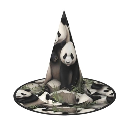 JDbncxe 1PC Halloween Hut - Riesen Panda beobachten den Spaß Druck Hexen Dekor Party Cosplay Zubehör Festlich Karneval Stirnband Magic Wizard Cap von JDbncxe