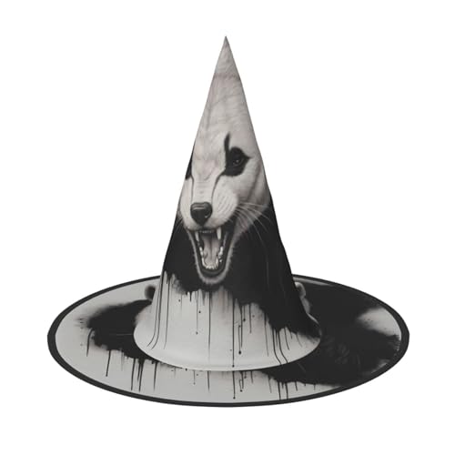 JDbncxe 1PC Halloween Hut - Wütender heulender Wolf Druck Hexen Dekor Party Cosplay Zubehör Festlich Karneval Stirnband Magic Wizard Cap von JDbncxe