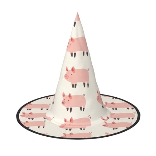 JDbncxe 2 Stück Halloween-Hut – Reihen von Ferkeln Druck Hexen Dekor Party Cosplay Zubehör Festlicher Karneval Stirnband Magic Wizard Cap von JDbncxe