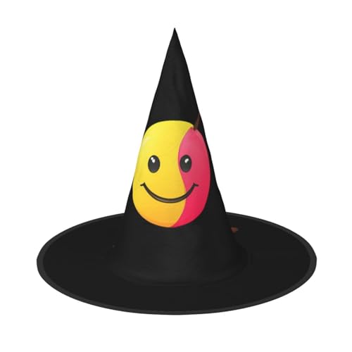 JDbncxe 2 Stück Halloween-Hut – Smiley-Gesicht Shaker Tasse Druck Hexen Dekor Party Cosplay Zubehör Festlicher Karneval Stirnband Magic Wizard Cap von JDbncxe