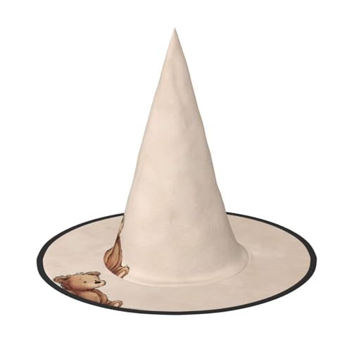 JDbncxe 2 Stück Halloween-Hut – kleiner Bären-Druck, Hexen-Dekor, Party, Cosplay-Zubehör, festliches Karnevals-Stirnband, magische Zauberer-Kappe JDbncxe 2 Stück Halloween-Hut – kleiner Bären-Druck, Hexen-Dekor, Party, Cosplay-Zubehör, festliches Karnevals-Stirnband, magische Zauberer-Kappe von JDbncxe