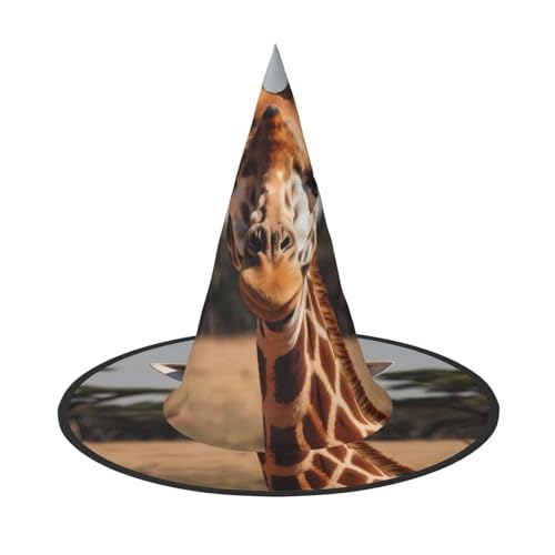 JDbncxe 2 Stück Halloween-Hut – niedlicher Giraffen-Druck, Hexen-Dekor, Party, Cosplay-Zubehör, festliches Karnevals-Stirnband, magische Zauberer-Kappe von JDbncxe