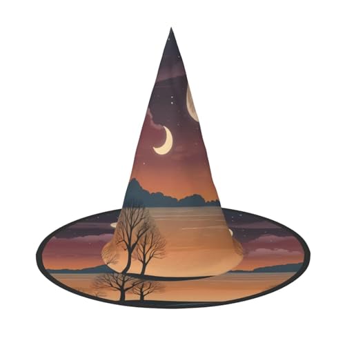 JDbncxe 3 Stück Halloween-Hut – Abend Sternenhimmel Druck Hexen Dekor Party Cosplay Zubehör Festlicher Karneval Stirnband Magic Wizard Cap von JDbncxe