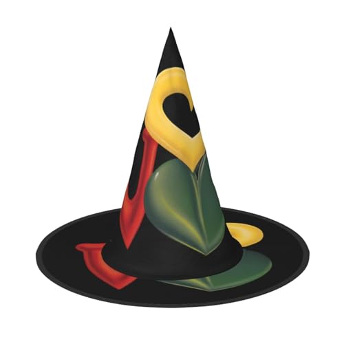 JDbncxe 3 Stück Halloween-Hut – Kreative Liebesform Druck Hexen Dekor Party Cosplay Zubehör Festlicher Karneval Stirnband Magic Wizard Cap von JDbncxe