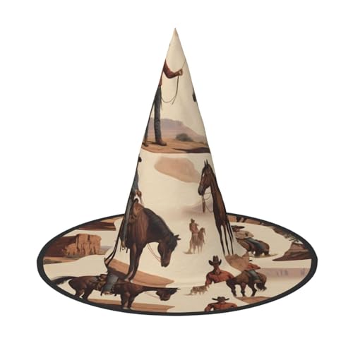 JDbncxe 3 Stück Halloween-Hut – Menschen der Wüste Druck Hexen Dekor Party Cosplay Zubehör Festlicher Karneval Stirnband Magic Wizard Cap von JDbncxe