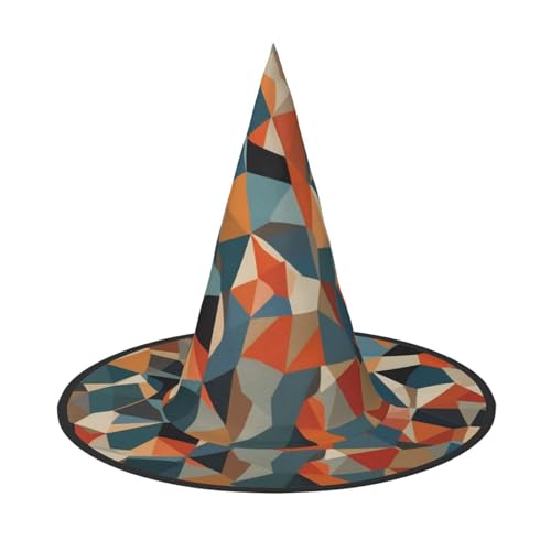 JDbncxe 3 Stück Halloween-Hut – bunte Rauten-Druck, Hexen-Dekor, Party, Cosplay-Zubehör, festliches Karnevals-Stirnband, magische Zauberer-Kappe von JDbncxe