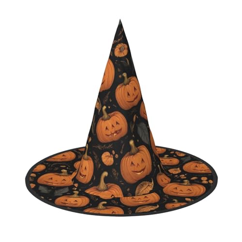 JDbncxe 3 Stück Halloween-Hut – künstlerischer Jack-O'-Lantern-Druck, Hexen-Dekor, Party, Cosplay-Zubehör, festliches Karnevals-Stirnband, magische Zauberer-Kappe von JDbncxe