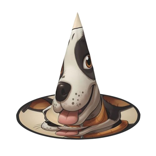 JDbncxe 3 Stück Halloween-Hut – niedlicher Dalmatiner-Druck, Hexen-Dekor, Party, Cosplay-Zubehör, festliches Karnevals-Stirnband, magische Zauberer-Kappe von JDbncxe