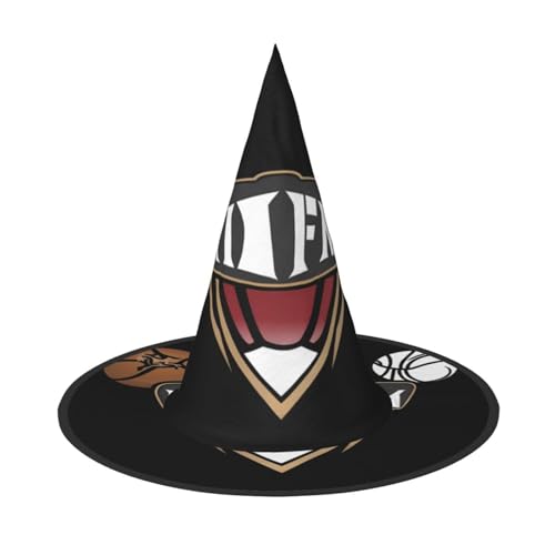 JDbncxe Halloween-Hut – Basketball-Kunstdruck, Hexen-Dekor, Party, Cosplay-Zubehör, festliches Karnevals-Stirnband, magische Zauberer-Kappe, 3 Stück von JDbncxe